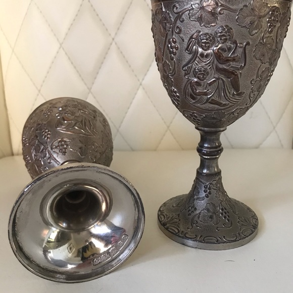 Goblets set of 2 silver plate CORBELL & CO. - Picture 2 of 8